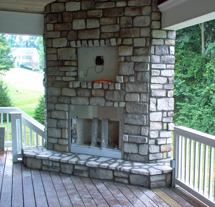 Stone Outdoor Fireplace